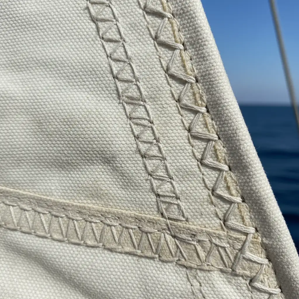 Sail stitching close-up - why choose us - Katsaros Sails